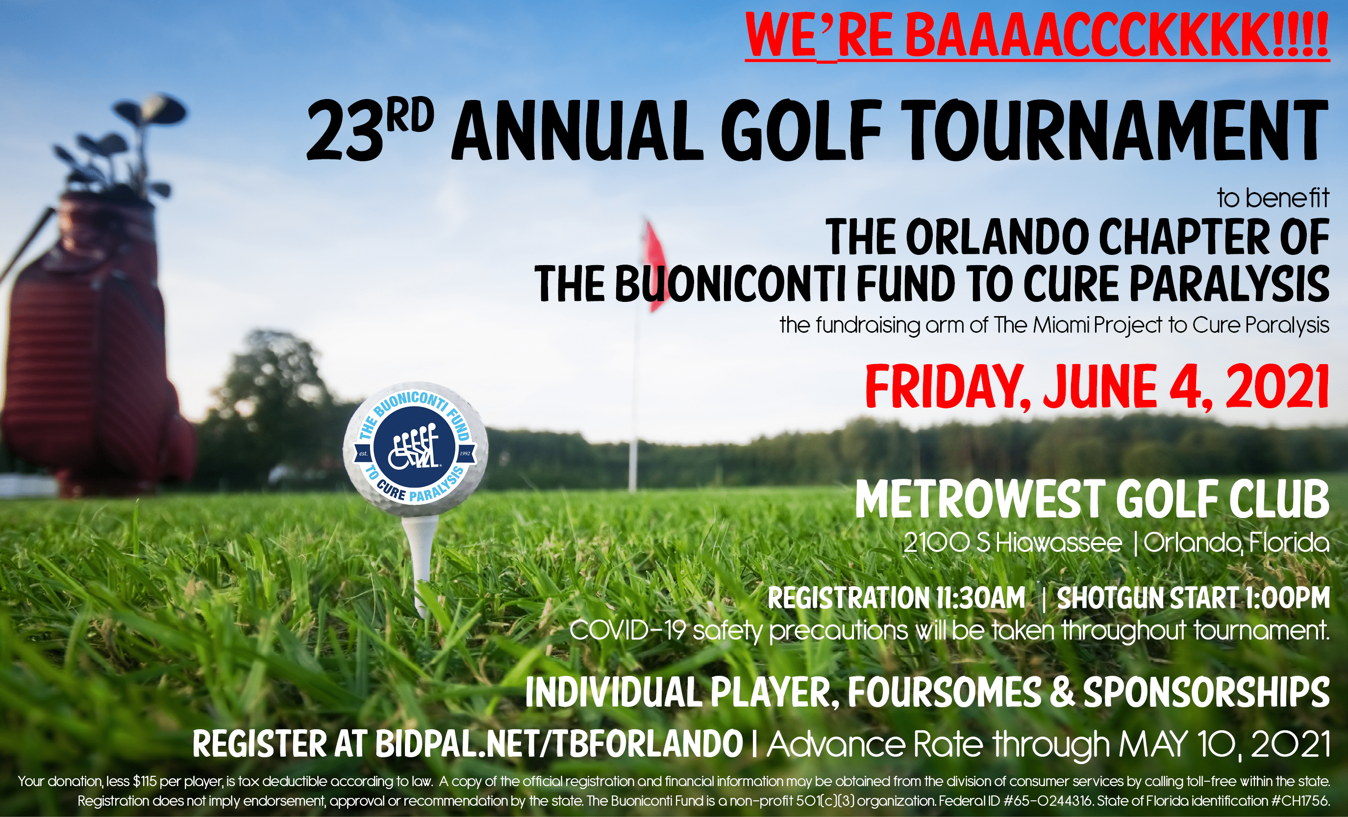 23rd Annual Orlando Chapter Golf Tournament The Buoniconti Fund