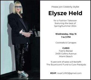 Join Celebrity Stylist Elysze Held on Wednesday, May 15th 1-3pm